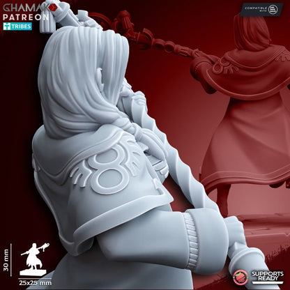 Sunev Wizard 2 on Foot, resin miniature, 28mm heroic scale unpainted resin