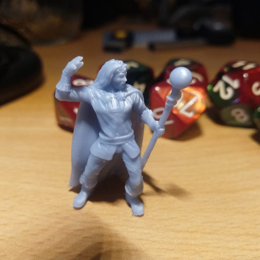 Wizard, resin miniature, 28mm heroic scale unpainted resin, view 2