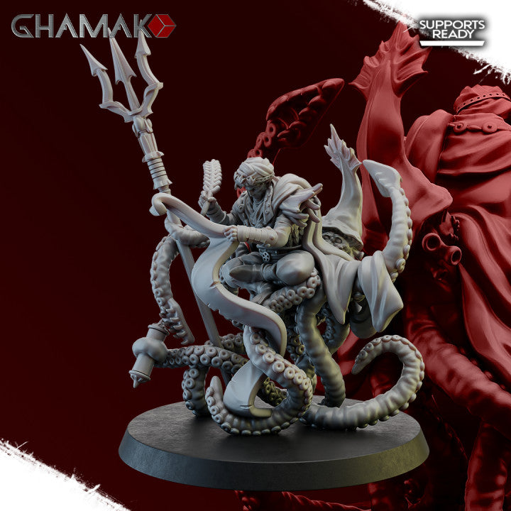 Yaris Farseer of the Deep Blue, resin miniature, 28mm heroic scale unpainted resin