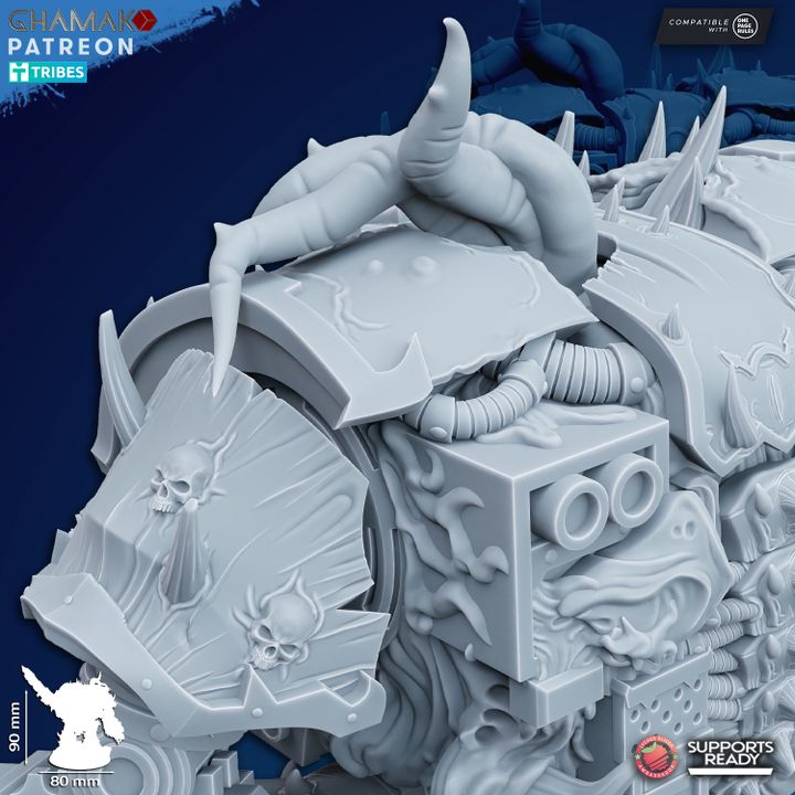 Dark Titans Cursed Sarcophagus, Dark Titans proxy miniature, 28mm heroic scale unpainted resin, view 5