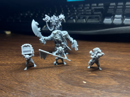 Orks Kapn Blaaady Beard, proxy miniature, 28mm heroic scale unpainted resin, view 2