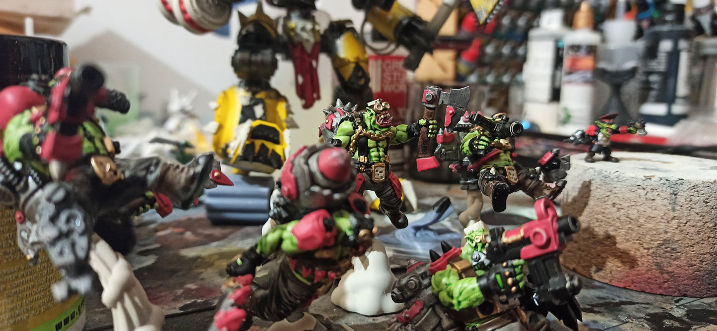 Orks Thunderin Krew, proxy miniature, 28mm heroic scale unpainted resin