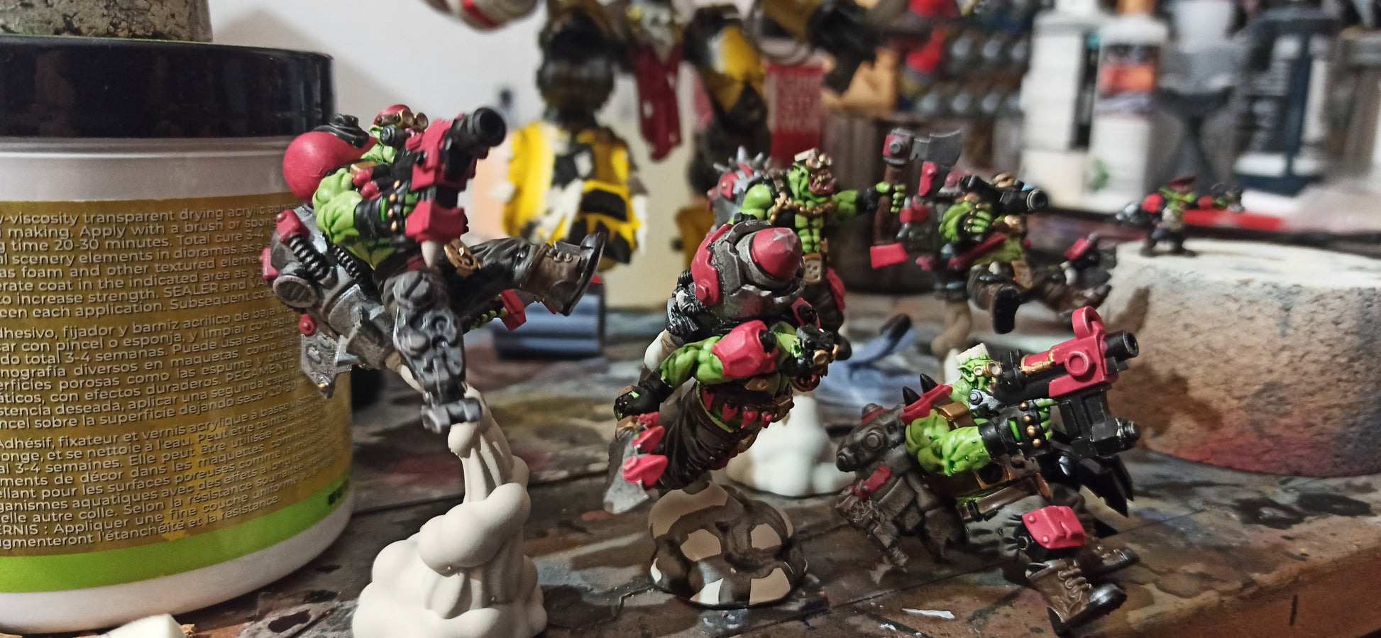 Orks Thunderin Krew, proxy miniature, 28mm heroic scale unpainted resin, view 2