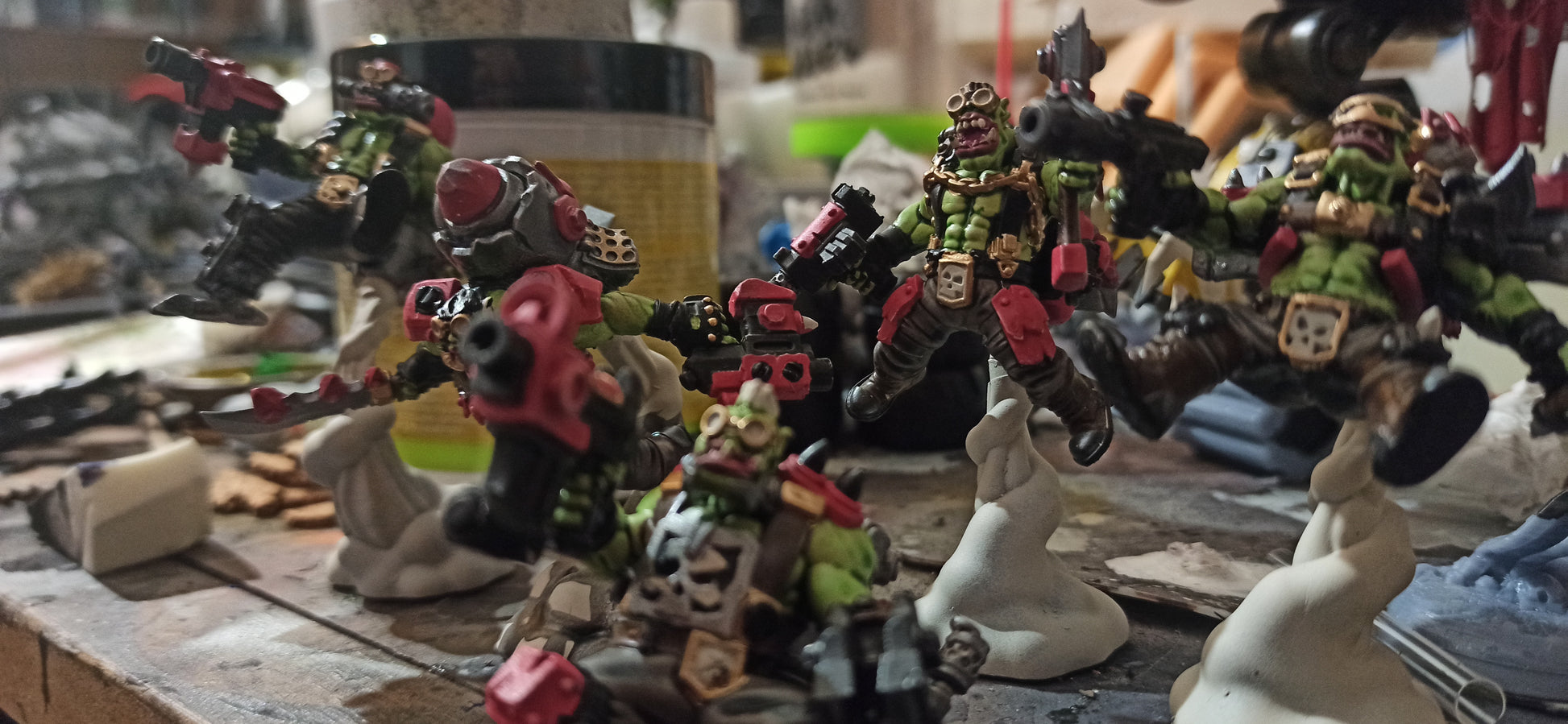 Orks Thunderin Krew, proxy miniature, 28mm heroic scale unpainted resin, view 3