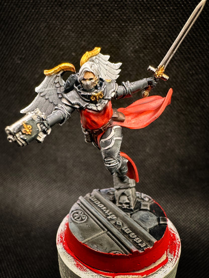 Battle Sisters Angel Of War, proxy miniature, 28mm heroic scale unpainted resin, view 2