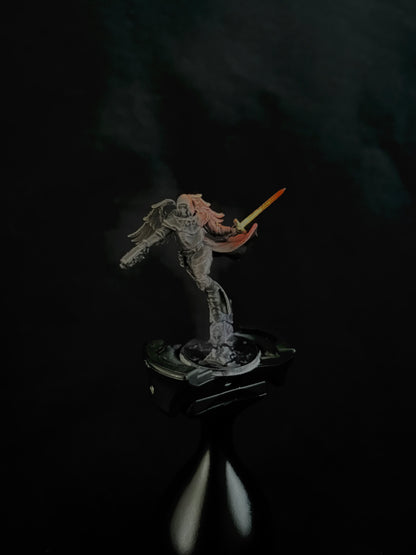 Battle Sisters Angel Of War, proxy miniature, 28mm heroic scale unpainted resin, view 4
