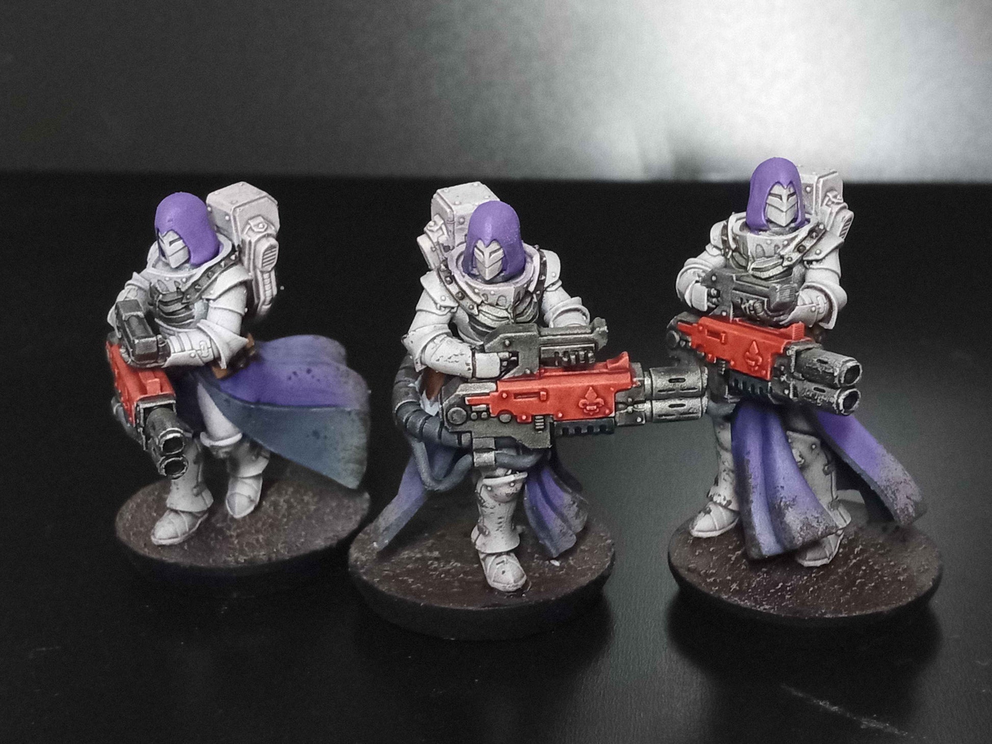 Battle Sisters Heavy Sisters Squad, proxy miniature, 28mm heroic scale unpainted resin, view 4