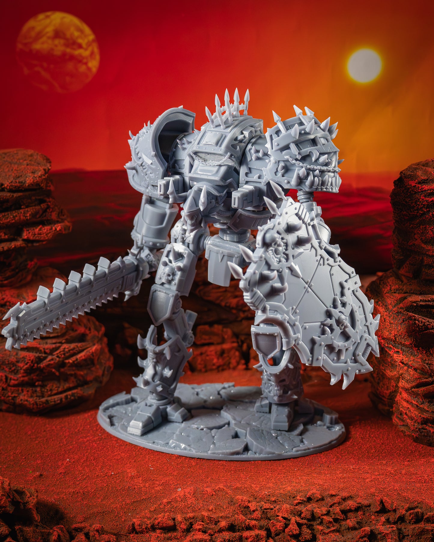 Heretic Knights Impaler Titan, Titans proxy miniature, walker, 28mm heroic scale unpainted resin