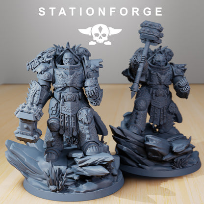 Flame Knights Prime Leader of the Dragon Knights, Flame Knights proxy miniature, 28mm heroic scale unpainted resin