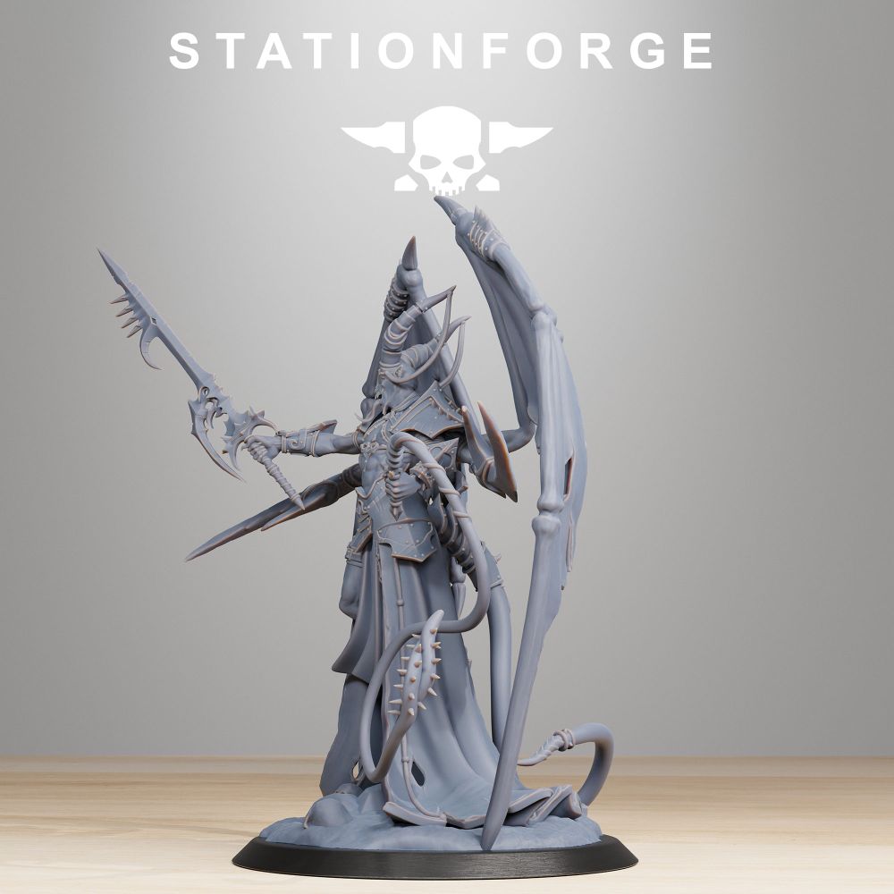 Hellspawn Demon Queen, Hellspawn proxy miniature, 28mm heroic scale unpainted resin, view 6