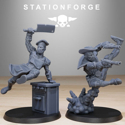 Hive Citizens GrimCorp Jesters (10 Units), Hive Citizens proxy miniature, 28mm heroic scale unpainted resin, view 2