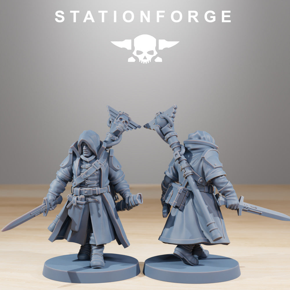 Imperial Army RoyalGuard Scholar, Imperial Army proxy miniature, 28mm heroic scale unpainted resin