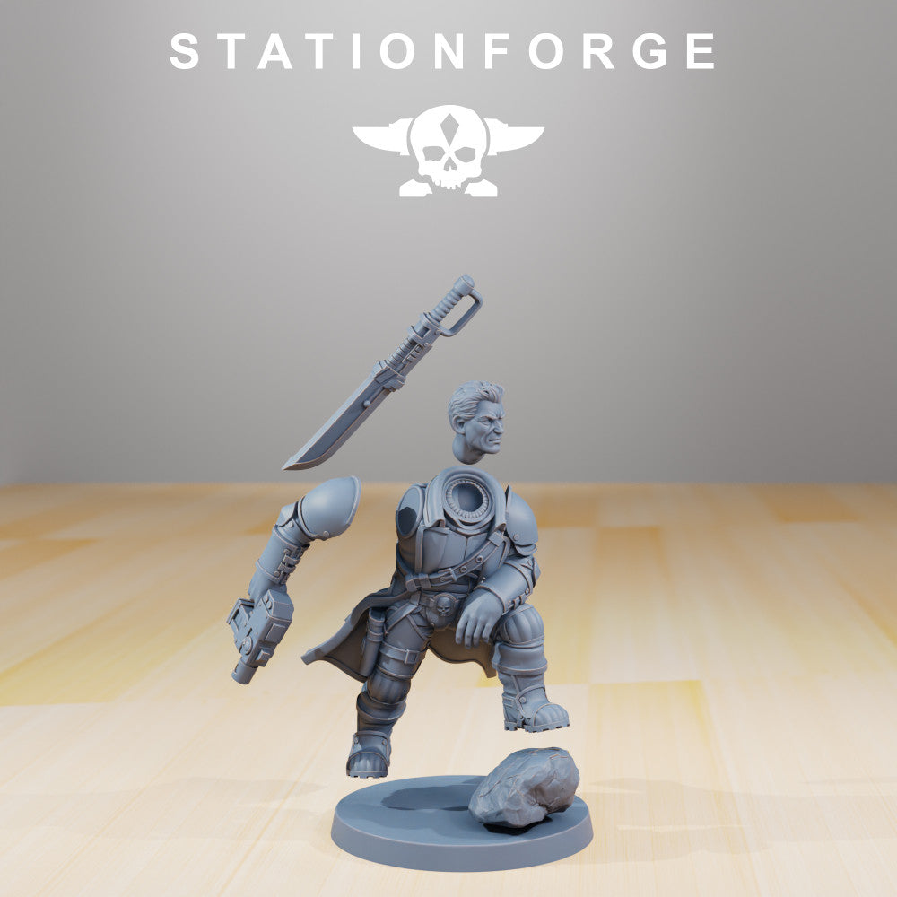 Imperial Army Vaskar Colonel Mikhail, Imperial Army proxy miniature, 28mm heroic scale unpainted resin, view 4