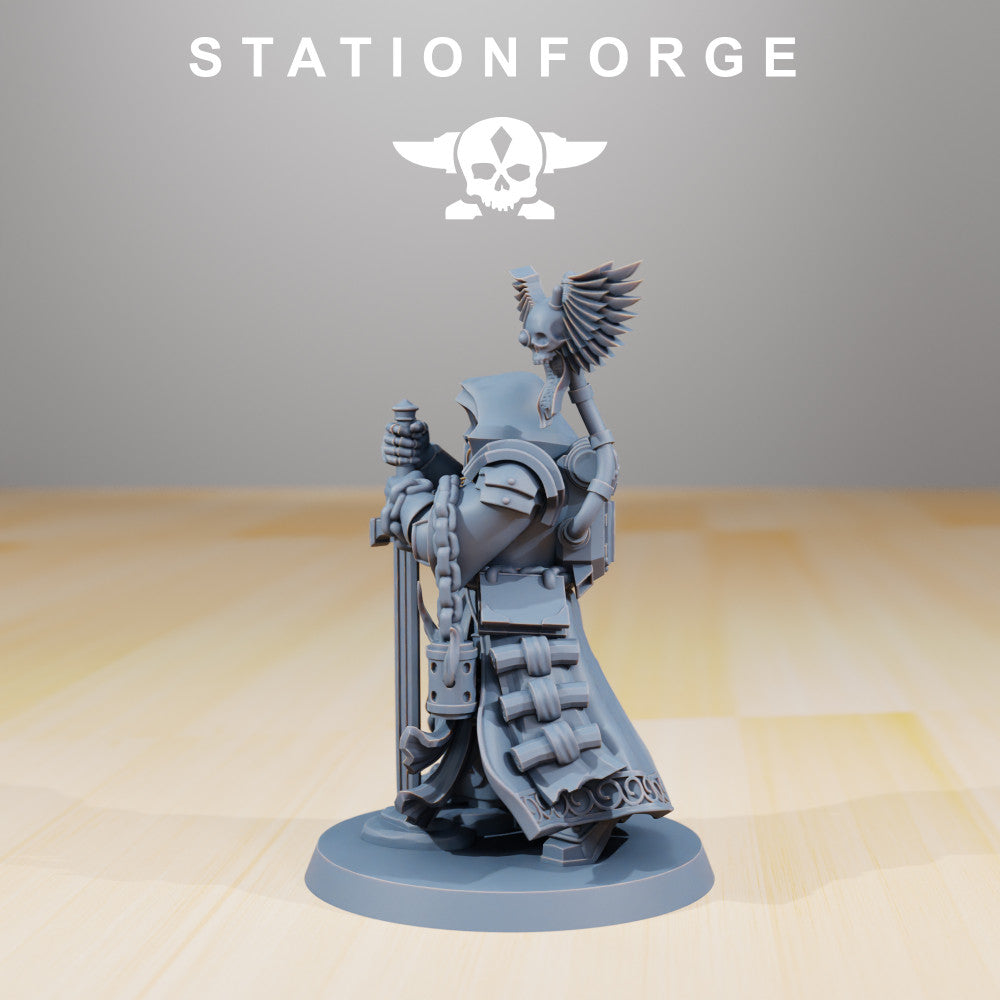 Inquisition The Interrogator, Inquisition proxy miniature, 28mm heroic scale unpainted resin, view 2