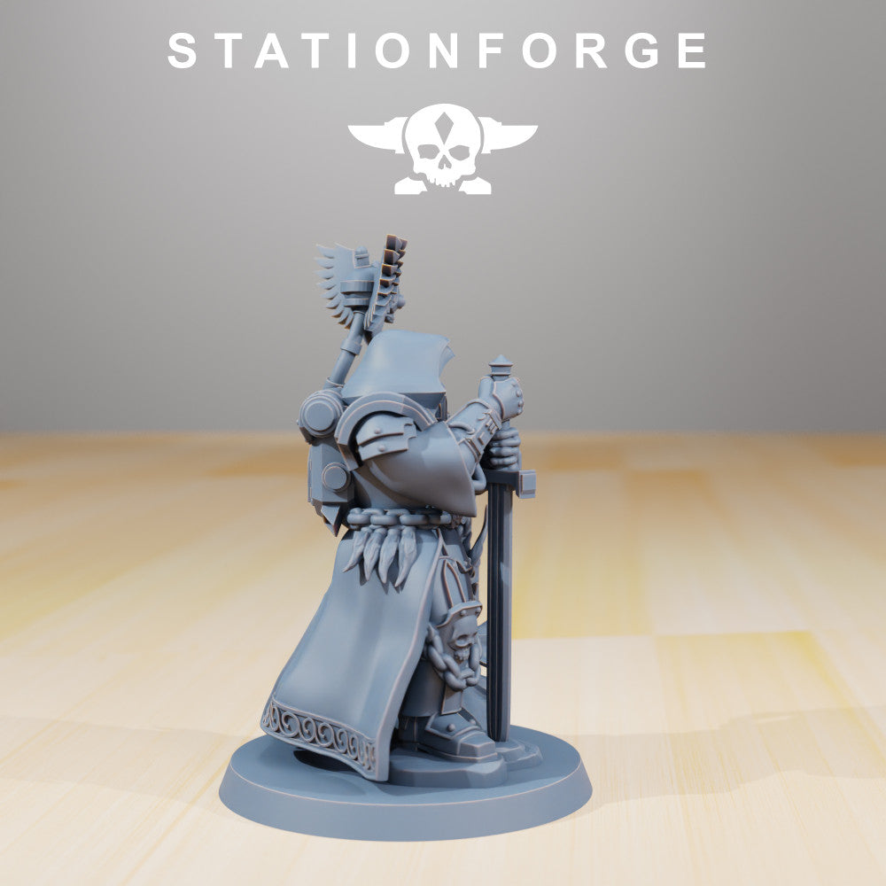 Inquisition The Interrogator, Inquisition proxy miniature, 28mm heroic scale unpainted resin, view 4