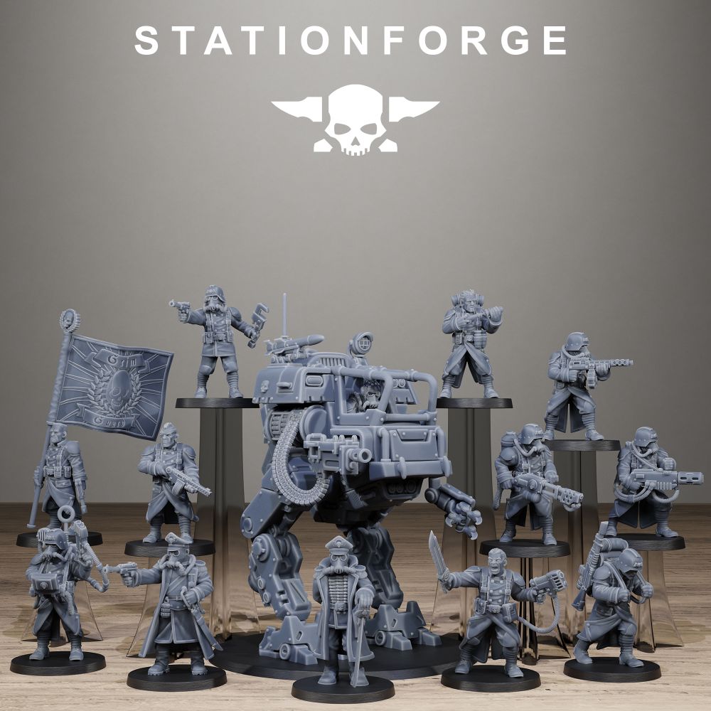 GrimGuard Starter Pack, miniature bundle, 28mm heroic scale unpainted resin