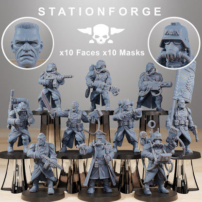 GrimGuard Starter Pack, miniature bundle, 28mm heroic scale unpainted resin, view 3