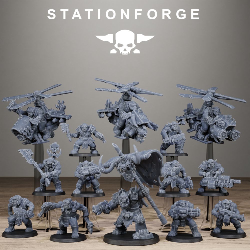 Orkaz Starter Pack, miniature bundle, 28mm heroic scale unpainted resin