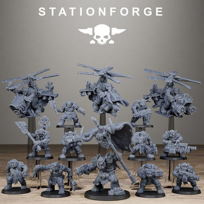 Orkaz Starter Pack, miniature bundle, 28mm heroic scale unpainted resin