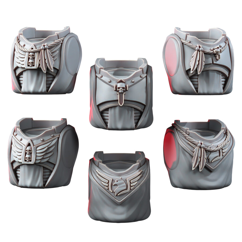 Hooded Knights Torsos, resin conversion bits, bits, 28mm heroic scale unpainted resin, view 2