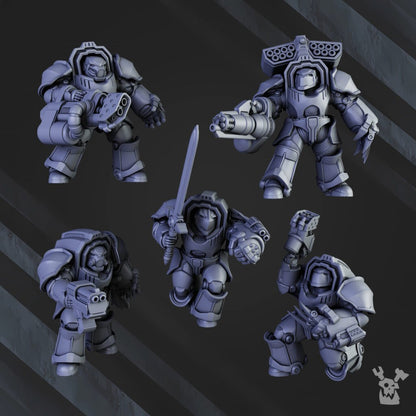 Siege Knights Heavy Knights Of The Great (5 Units), proxy miniature, squad, 28mm heroic scale unpainted resin