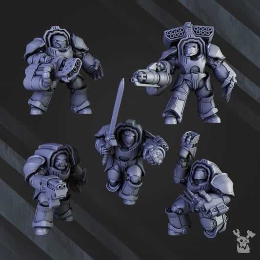 Siege Knights Heavy Knights Of The Great (5 Units), proxy miniature, squad, 28mm heroic scale unpainted resin