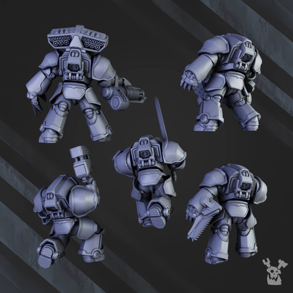 Siege Knights Heavy Knights Of The Great (5 Units), proxy miniature, squad, 28mm heroic scale unpainted resin, view 2