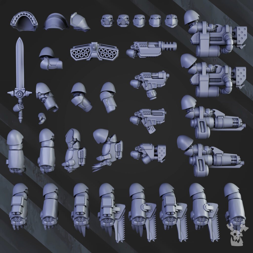 Siege Knights Heavy Knights Of The Great (5 Units), proxy miniature, squad, 28mm heroic scale unpainted resin, view 3