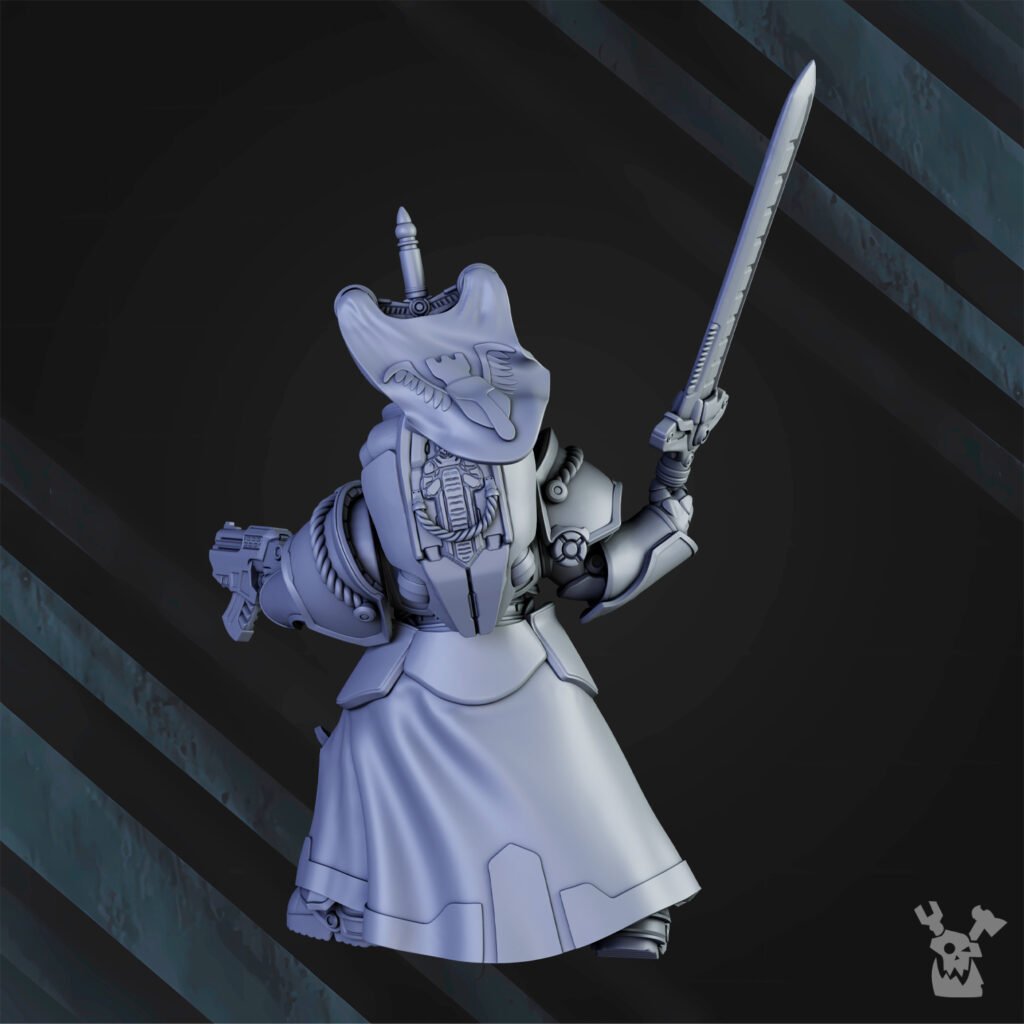 Siege Knights Commander Henry The Stronghold, proxy miniature, character, 28mm heroic scale unpainted resin, view 2