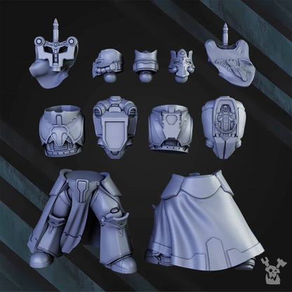 Siege Knights Commander Henry The Stronghold, proxy miniature, character, 28mm heroic scale unpainted resin, view 3