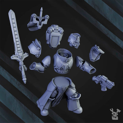 Siege Knights Commander Henry The Stronghold, proxy miniature, character, 28mm heroic scale unpainted resin, view 4