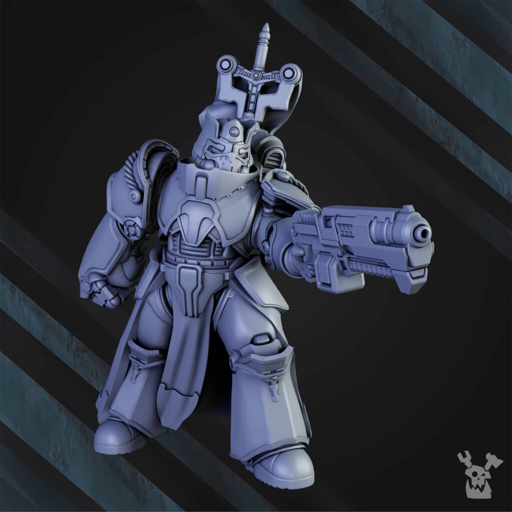 Siege Knights Commander Henry The Stronghold, proxy miniature, character, 28mm heroic scale unpainted resin, view 6