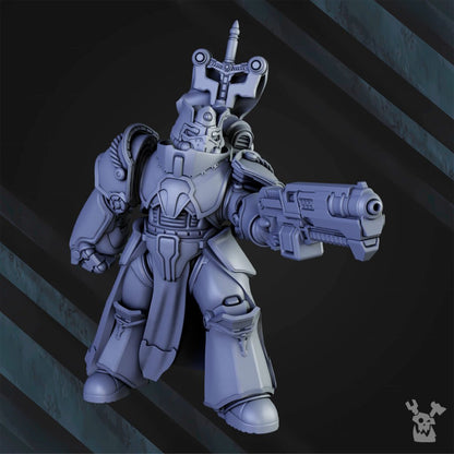 Siege Knights Commander Henry The Stronghold, proxy miniature, character, 28mm heroic scale unpainted resin, view 6