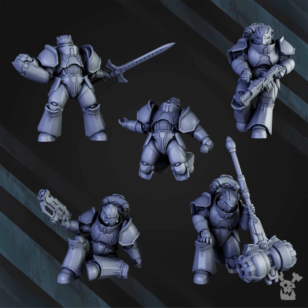 Siege Knights Of The Great Gates (15 Units), proxy miniature, squad, 28mm heroic scale unpainted resin