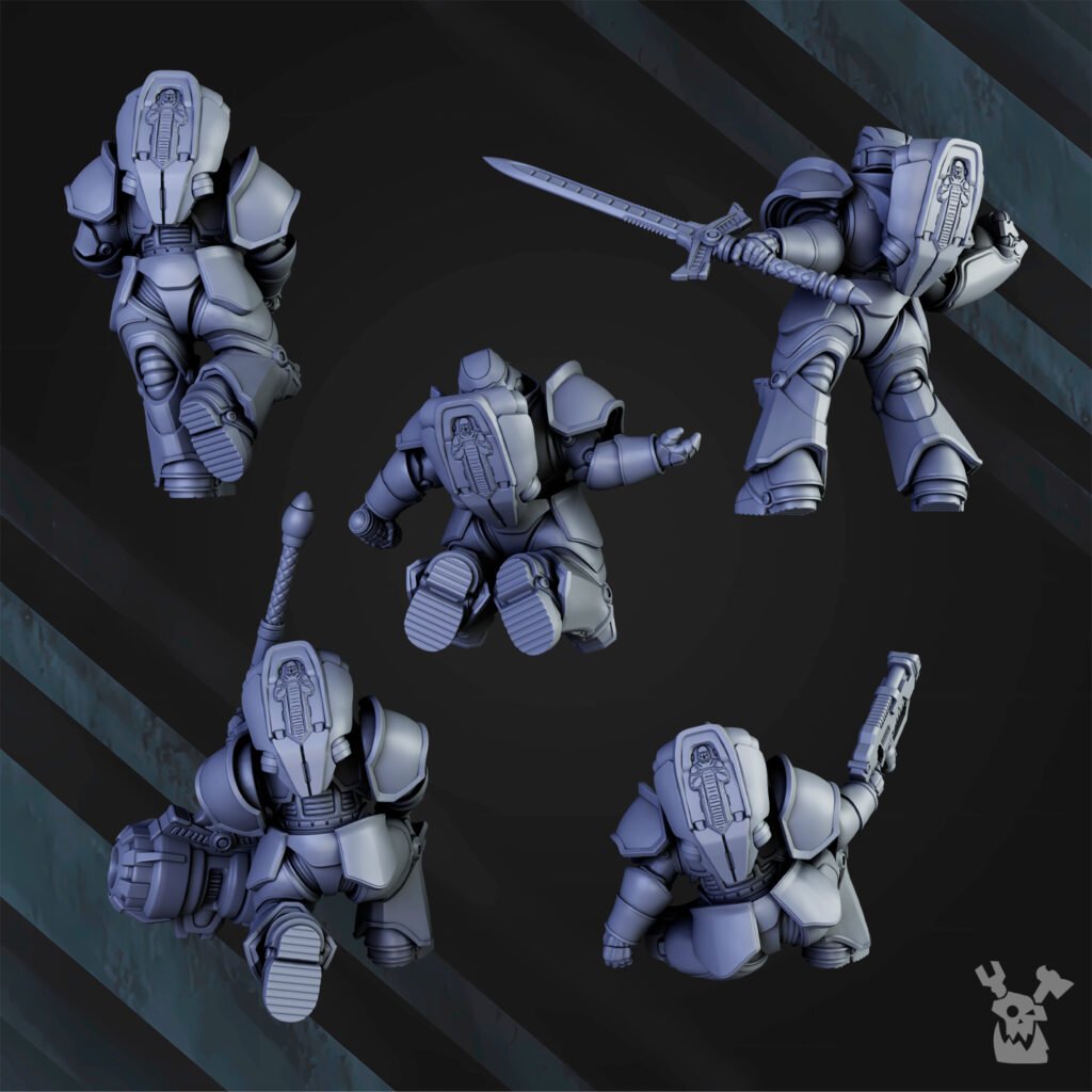 Siege Knights Of The Great Gates (15 Units), proxy miniature, squad, 28mm heroic scale unpainted resin, view 2
