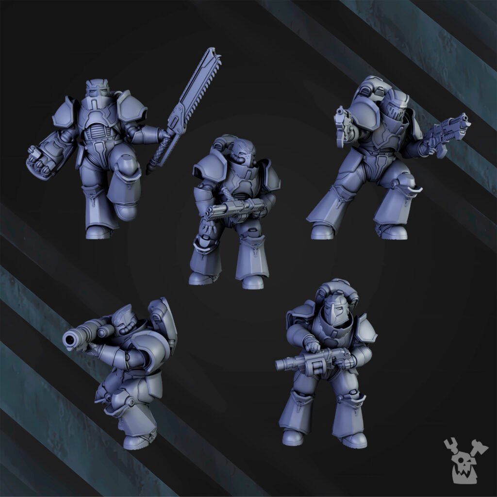 Siege Knights Of The Great Gates (15 Units), proxy miniature, squad, 28mm heroic scale unpainted resin, view 3