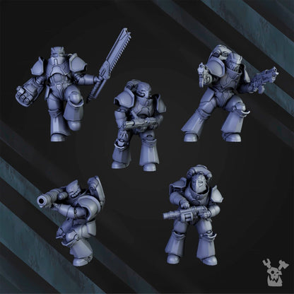 Siege Knights Of The Great Gates (15 Units), proxy miniature, squad, 28mm heroic scale unpainted resin, view 3