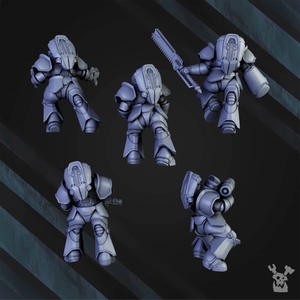 Siege Knights Of The Great Gates (15 Units), proxy miniature, squad, 28mm heroic scale unpainted resin, view 4