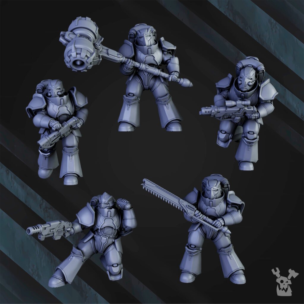 Siege Knights Of The Great Gates (15 Units), proxy miniature, squad, 28mm heroic scale unpainted resin, view 5