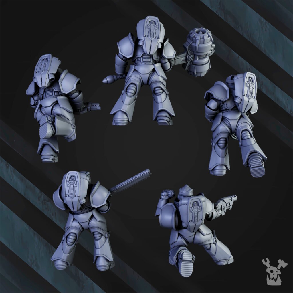 Siege Knights Of The Great Gates (15 Units), proxy miniature, squad, 28mm heroic scale unpainted resin, view 6