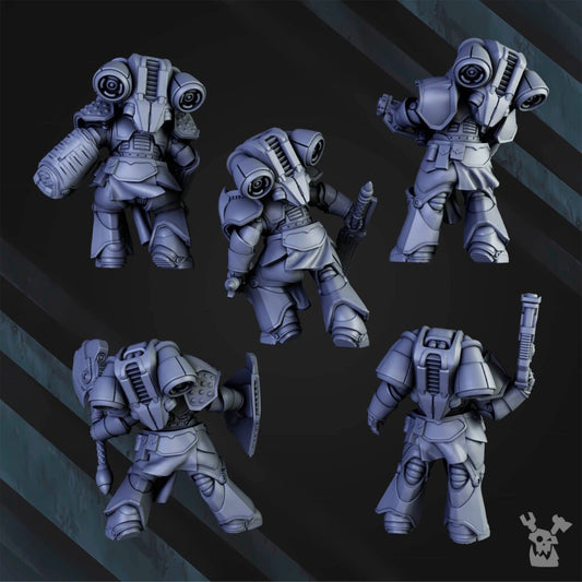 Siege Knights Of The Sky Gates (10 Units), proxy miniature, squad, 28mm heroic scale unpainted resin, view 2