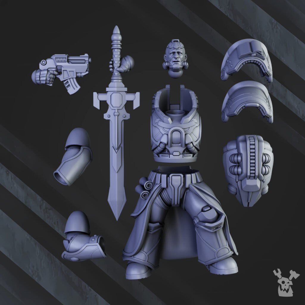 Siege Knights Sir Laurence The Protector, proxy miniature, character, 28mm heroic scale unpainted resin, view 5