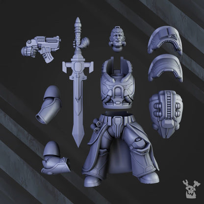 Siege Knights Sir Laurence The Protector, proxy miniature, character, 28mm heroic scale unpainted resin, view 5