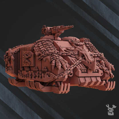 Flame Knights Apc, proxy miniature, transport, 28mm heroic scale unpainted resin, view 2