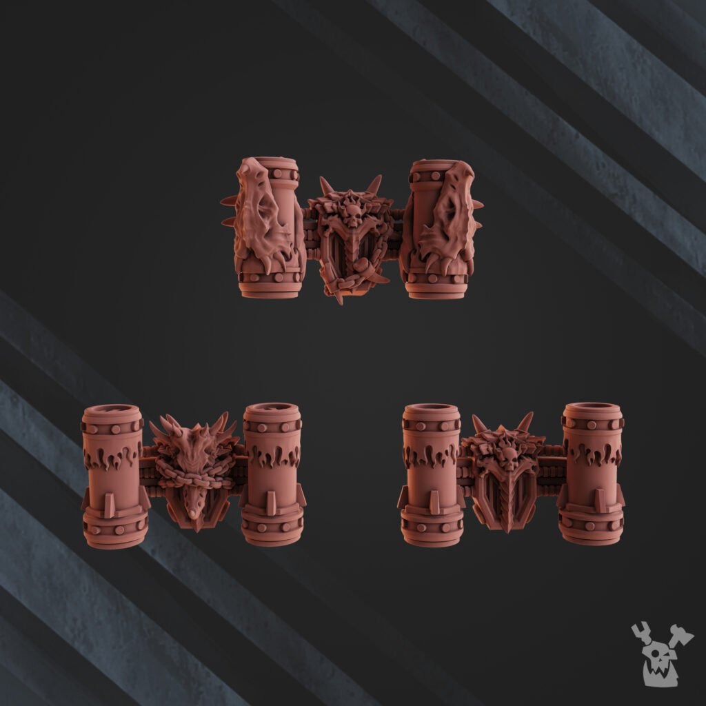 Flame Knights Assault Squad, proxy miniature, 28mm heroic scale unpainted resin, view 4