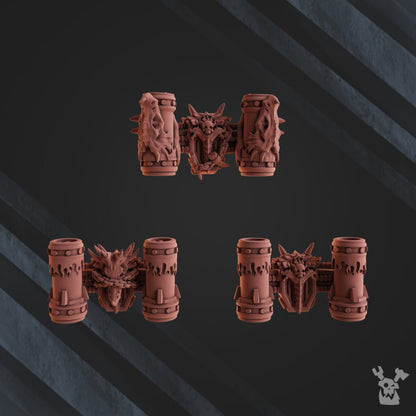 Flame Knights Assault Squad, proxy miniature, 28mm heroic scale unpainted resin, view 4