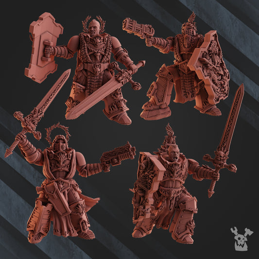 Flame Knights Blade Keepers, proxy miniature, infantry, 28mm heroic scale unpainted resin