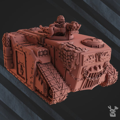 Flame Knights Crawler, proxy miniature, vehicle, 28mm heroic scale unpainted resin