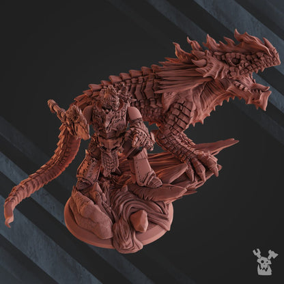 Flame Knights Deinal The Fire Lizard Handler, proxy miniature, character, 28mm heroic scale unpainted resin, view 2