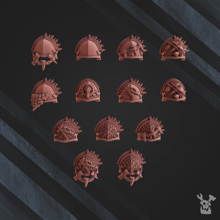Flame Knights Dragon Armor Squad, proxy miniature, 28mm heroic scale unpainted resin, view 2